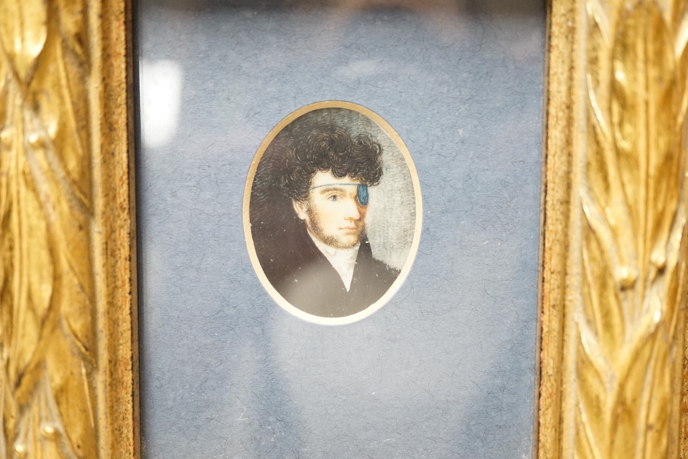 English School, late 18th century, two portrait miniatures on ivory, Portraits of gentleman, framed